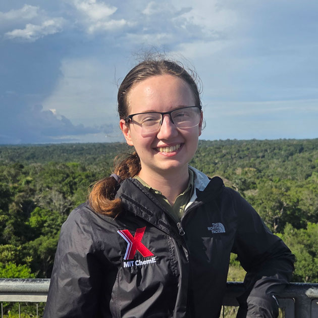 Julia Casey stands at the top of the MUSA tower in Manaus, Brazil.